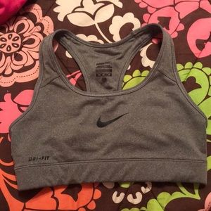 Gray Nike sports bra